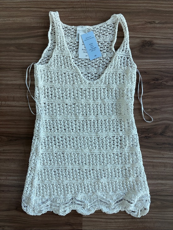 H&M Other - Women’s Cream Crochet Swim Cover-Up Tank Dress H&M